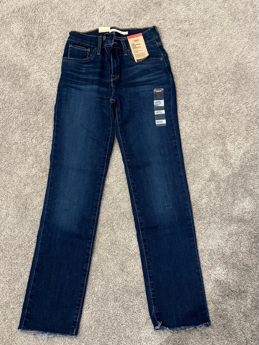 Levi’s 724 High Rise Slim Straight Jeans W25 L30 NWT Dark Wash